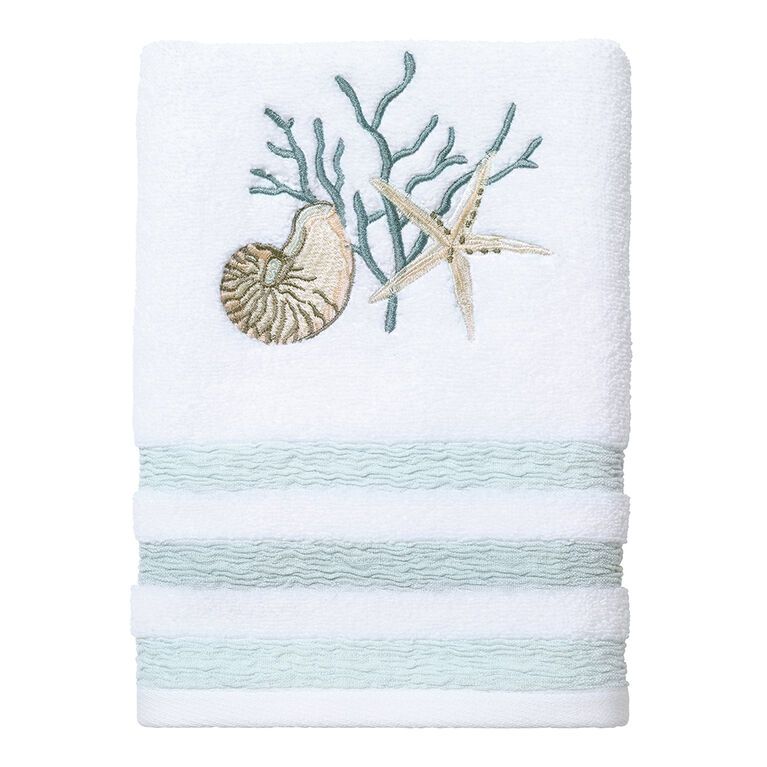 Avanti Linens Coastal Terrazzo White Hand Towel