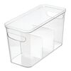 iDesign RPET Crisp Divided Bin 6 x 14 x 8 Clear/Matte White