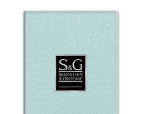 SEBASTIEN & GROOME Linen Look Tablecloth Powder-Blue 60"X144" Oblong