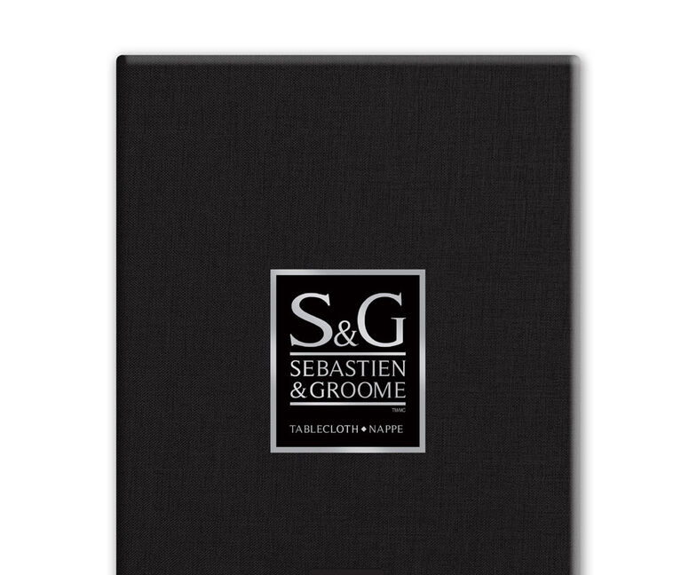 SEBASTIEN & GROOME Linen Look Tablecloth Black 60"X120" Oblong