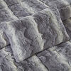 Madison Park Zuri Faux Fur Comforter Set King Grey