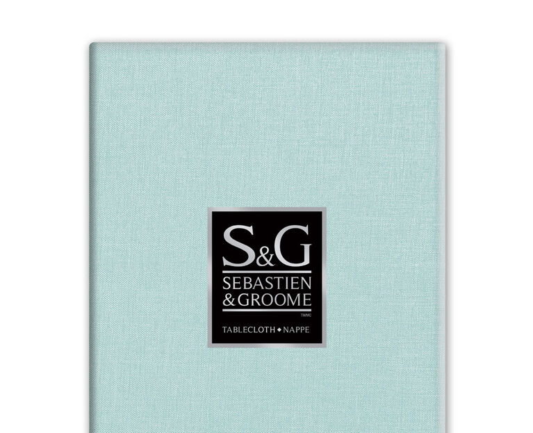 SEBASTIEN & GROOME Linen Look Tablecloth Powder-Blue 60"X60" Square