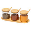 S&CO Safdie Glass Jars Bamboo Lids Spoon Tray