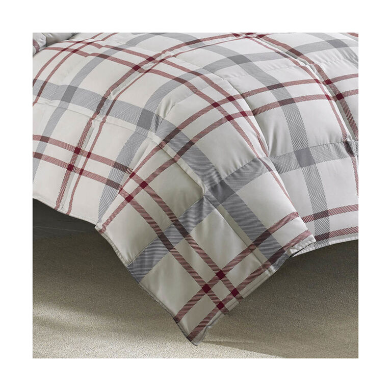 Eddie Bauer Portage Bay 2 PcTwin  Duvet Cover Set, Plaid face and print reverse. Twin