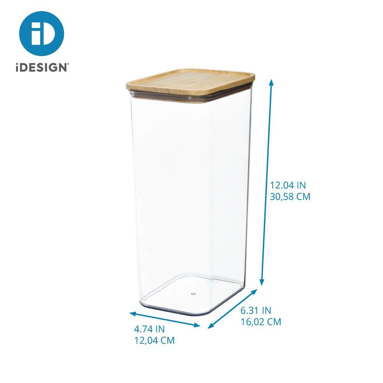 iDesign RPET Canister w/ Wood Lid 18.2 Cups Clear/Natural