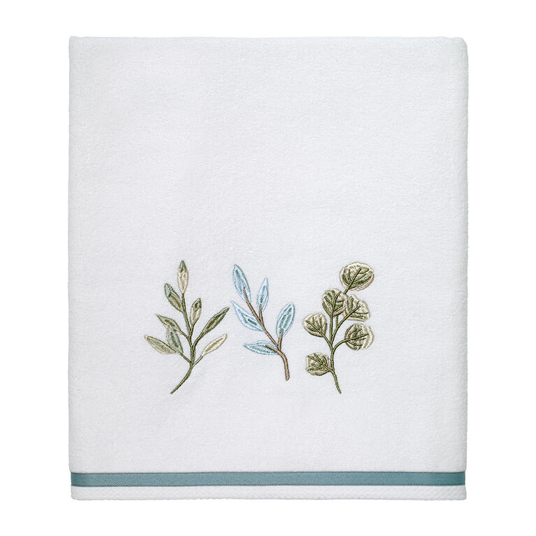 Avanti Linens Ombre Leaves White Bath Towel