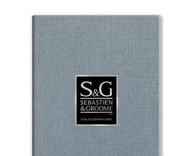 SEBASTIEN & GROOME Linen Look Tablecloth Mid-Blue 60"X60" Square