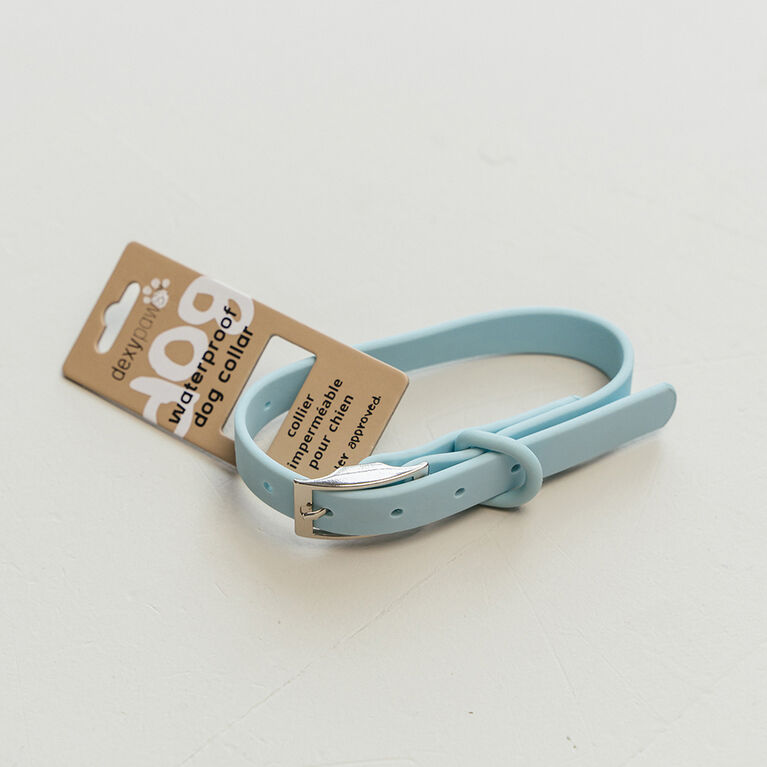 Dexypaws Waterproof Dog Collar in Sky Blue - Size L