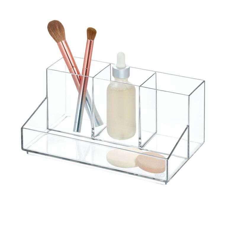 iDesign RPET Clarity 2-Tier Vanity Shelf, Clear