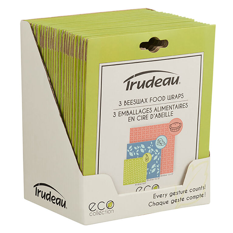 Trudeau Set of 3 Eco Beeswax Food Wraps