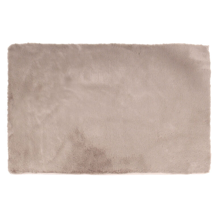 Harman Faux Fur Polyester Bath Mat 17X24" Taupe