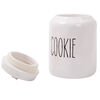Truu Design Farmhouse Modern Ceramic Cute Cookie Jar, 9 inches, White