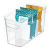 iDesign RPET Crisp Divided Bin 6 x 14 x 8 Clear/Matte White