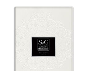 SEBASTIEN & GROOME Lace Medallions Tablecloth Snow 70"X70" Square