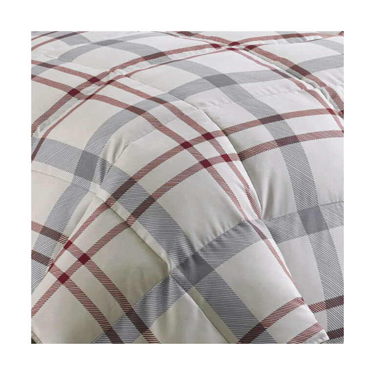Eddie Bauer Portage Bay 2 PcTwin  Duvet Cover Set, Plaid face and print reverse. Twin