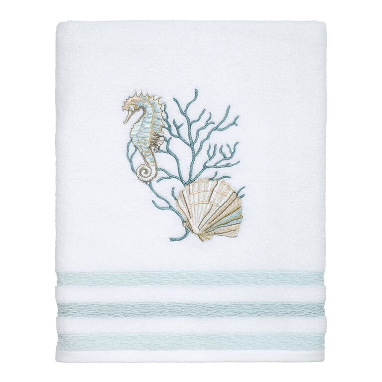 Avanti Linens Coastal Terrazzo White Bath Towel