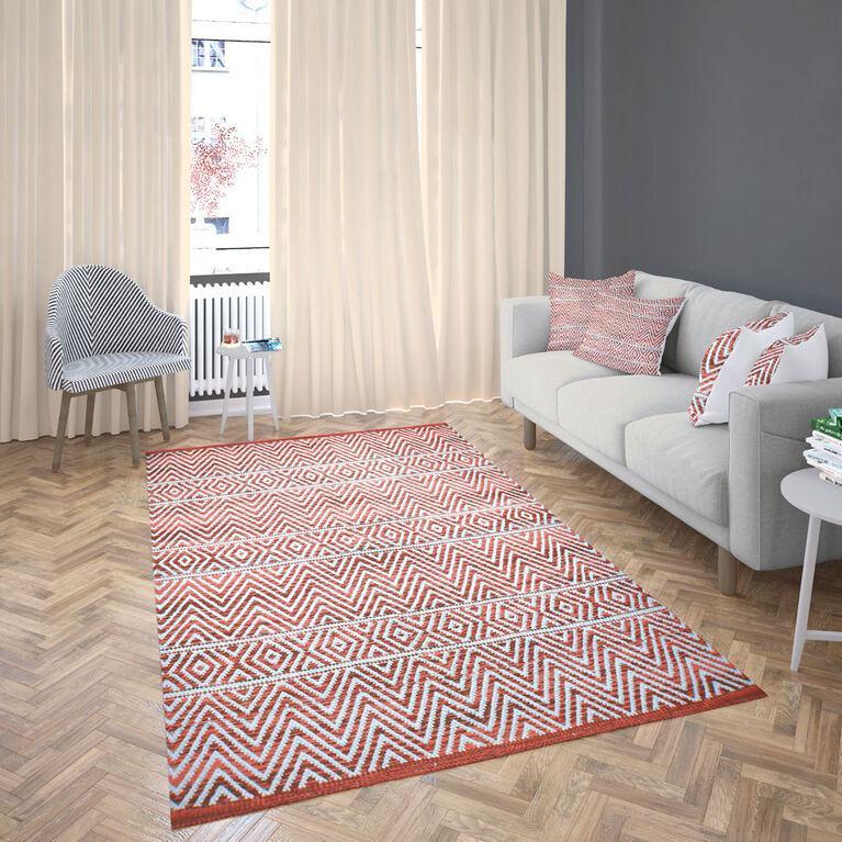 Fabstyles Herringbone rug red