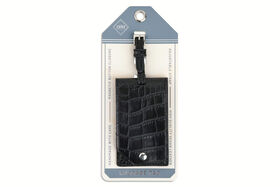 Core Home Square Flip Luggage Tag - Black Croco