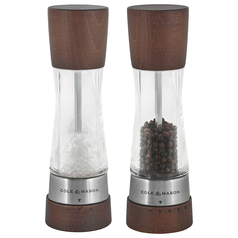 Cole And Mason Derwent Gourmet Precision 19cm Acrylicforest Wood Salt And Pepper Mill Set Rooms