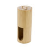 Bodico Bamboo Cotton Pad & Swab Storage Organizer, 3"L x 3"W x 8"H, Beige