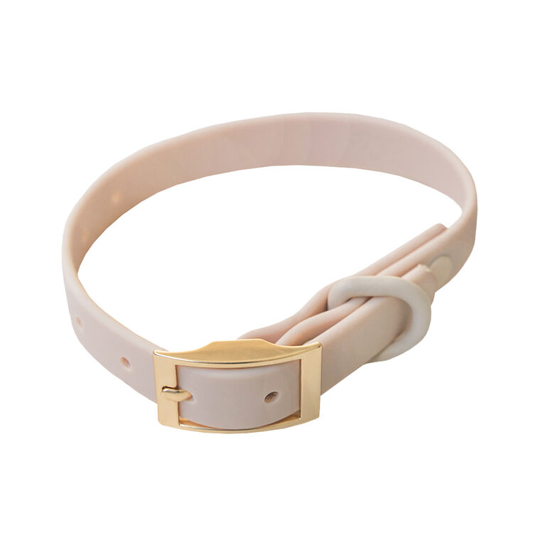 Dexypaws Waterproof Dog Collar in Nude - Size S