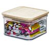 iDesign RPET Crisp 6 x 6 Bin with Wood Lid Clear/Natural