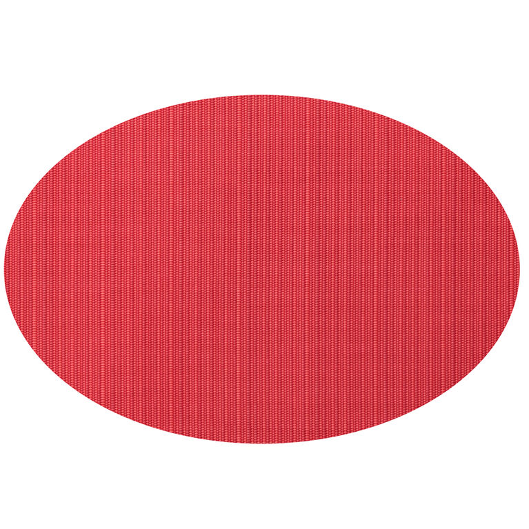 Harman Linnea Rib Oval Vinyl Placemat 13x18" Red