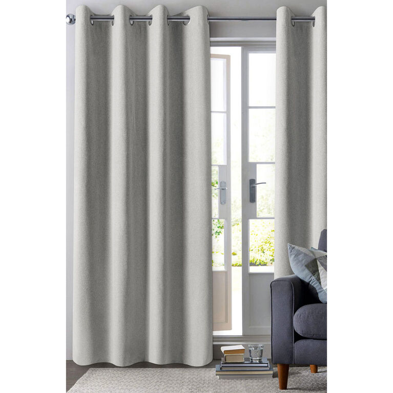 S&CO Faux Linen Look Curtain White 84