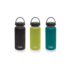 PURE Stainless Steel Vacuum Insulated Water Bottle with Carrying Handle, 1L - colour may vary, selected at random, 1 per order