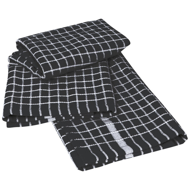 Terry Dishtowels Black Set of 2